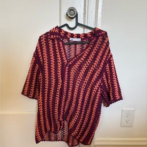Zara Crochet Top in Red and Orange